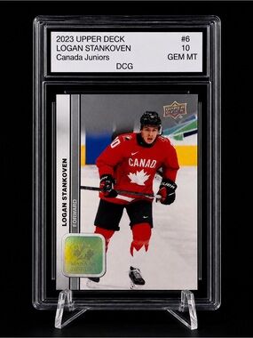 Upper Deck Logan Stankoven Canada Juniors Hockey Card - Rookie card-